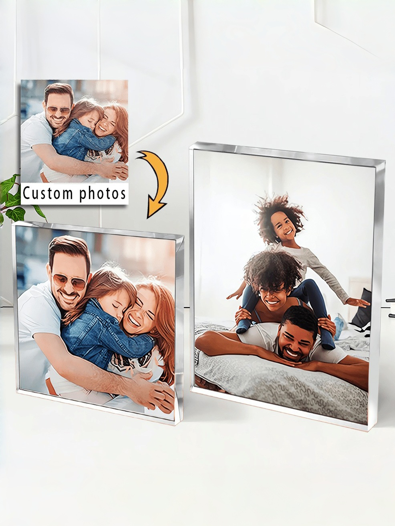 1 Personalized Acrylic Photo Block Decor - Customize your favorite memories. The perfect gift for anniversaries, birthdays, weddings, and graduations.